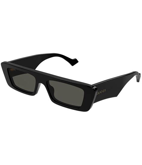 gucci rectangle frame mens sunglasses|Gucci minimal 54mm square sunglasses.